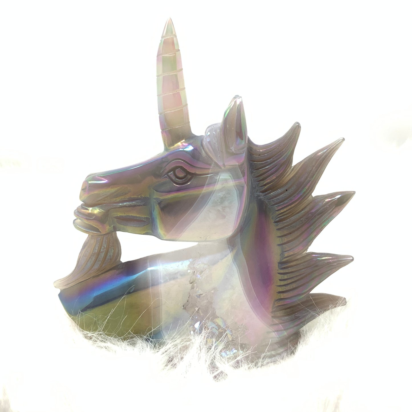 Druzy Agate Unicorn Head
