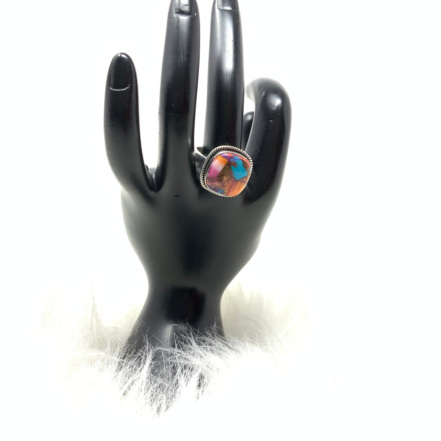 Rainbow Mojave Turquoise Ring, size 11