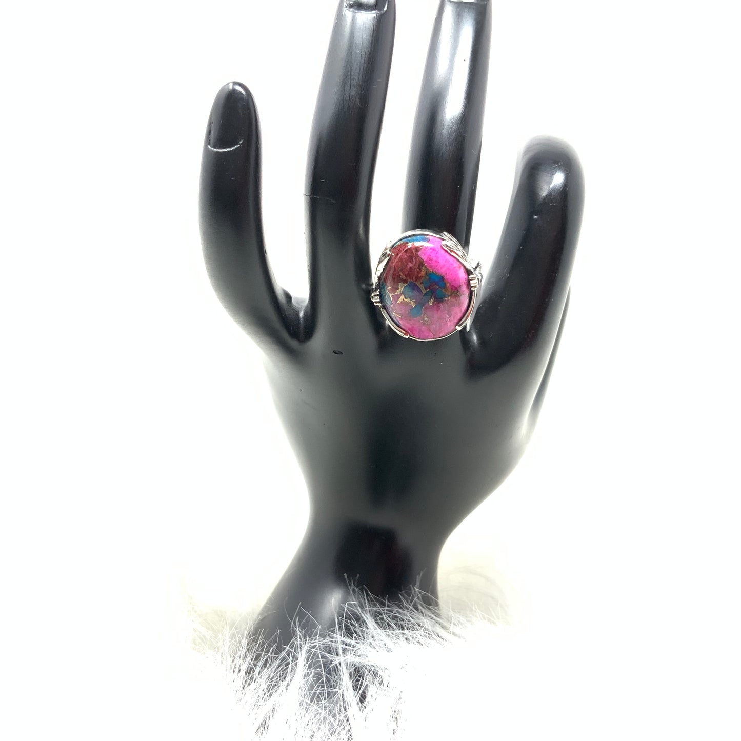 Rainbow Mojave Turquoise Ring, size 8