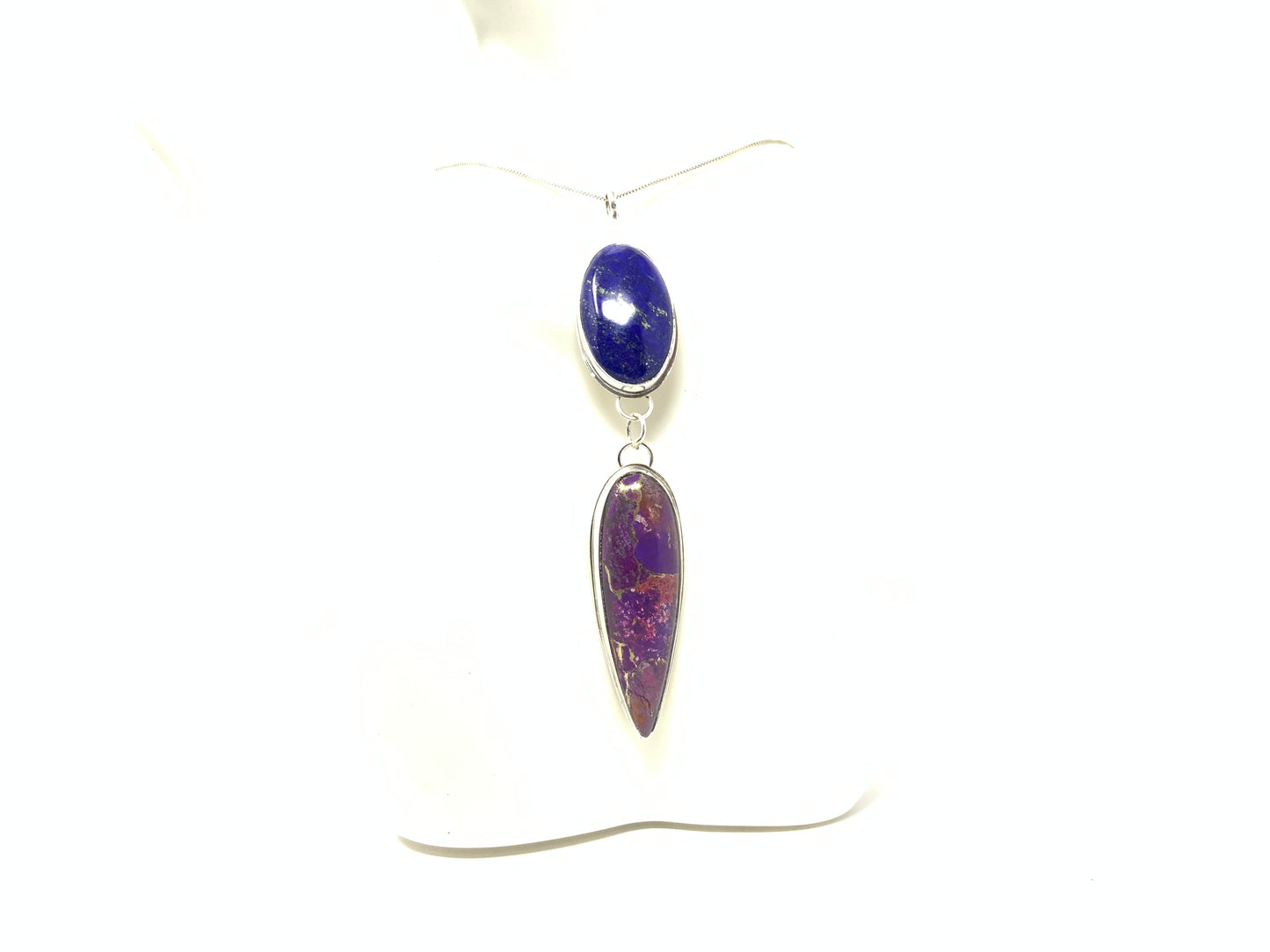 Lapis Lazuli and Purple Mojave Turquoise Pendant