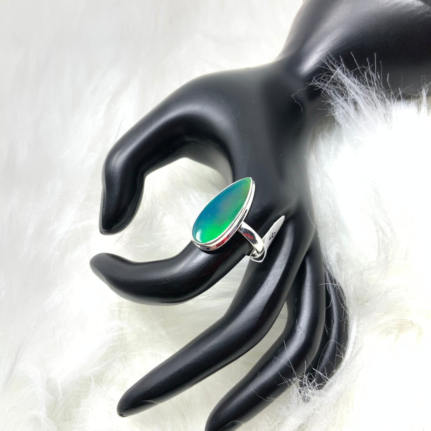 Green Aura Opal Ring, size 8