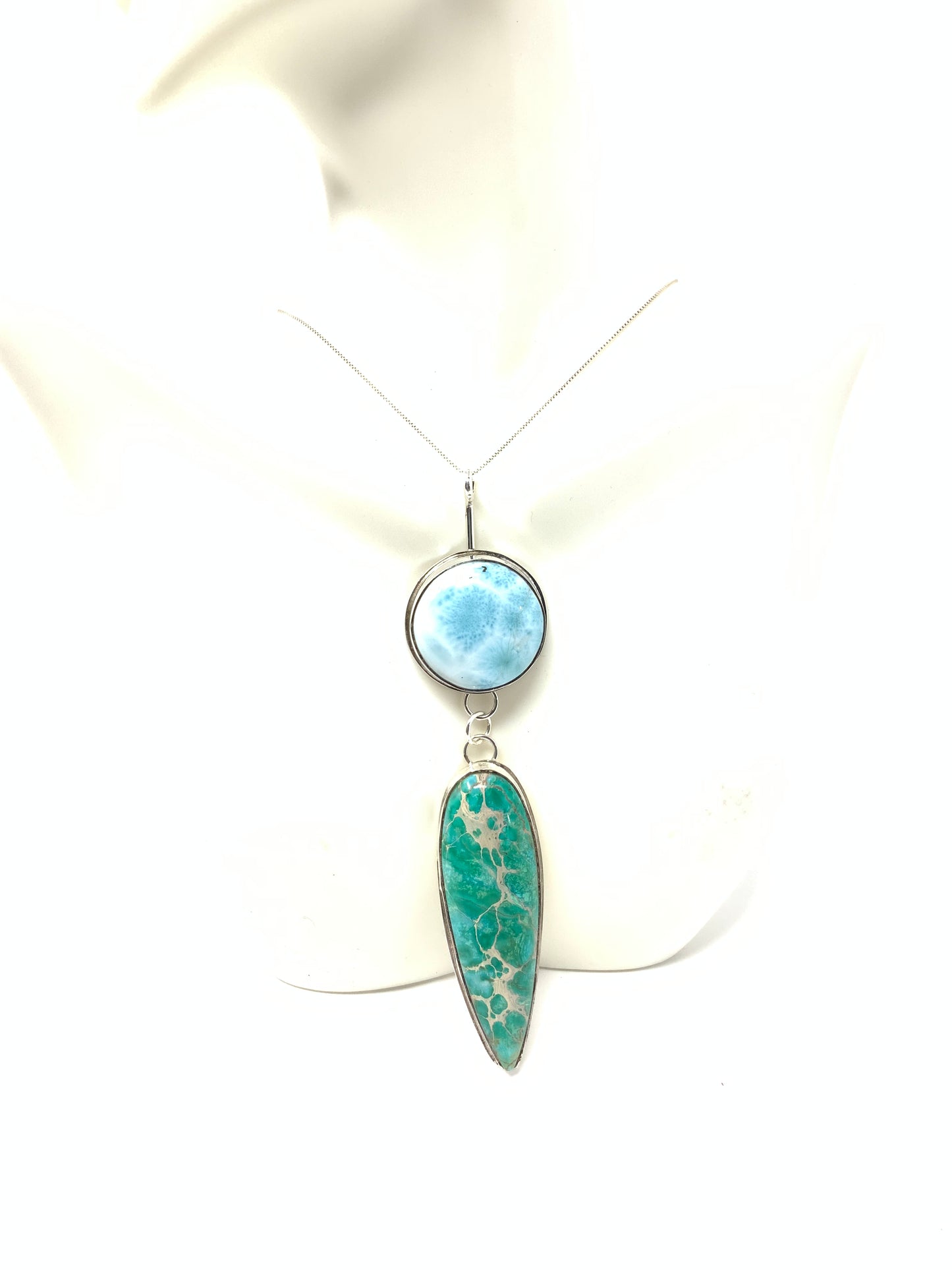 Larimar and Variquoise Pendant