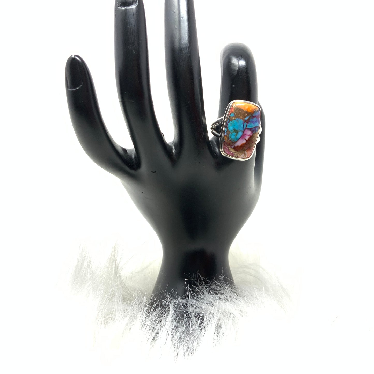 Rainbow Mojave Turquoise Ring, size 9