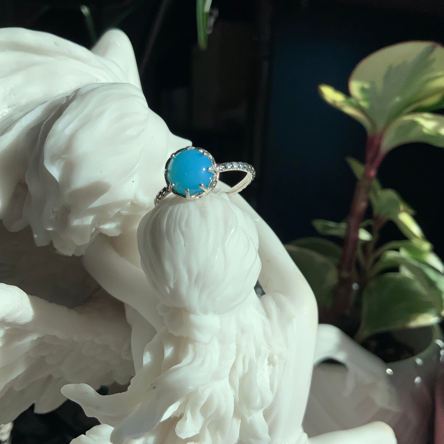 Blue Chalcedony Ring, size 8