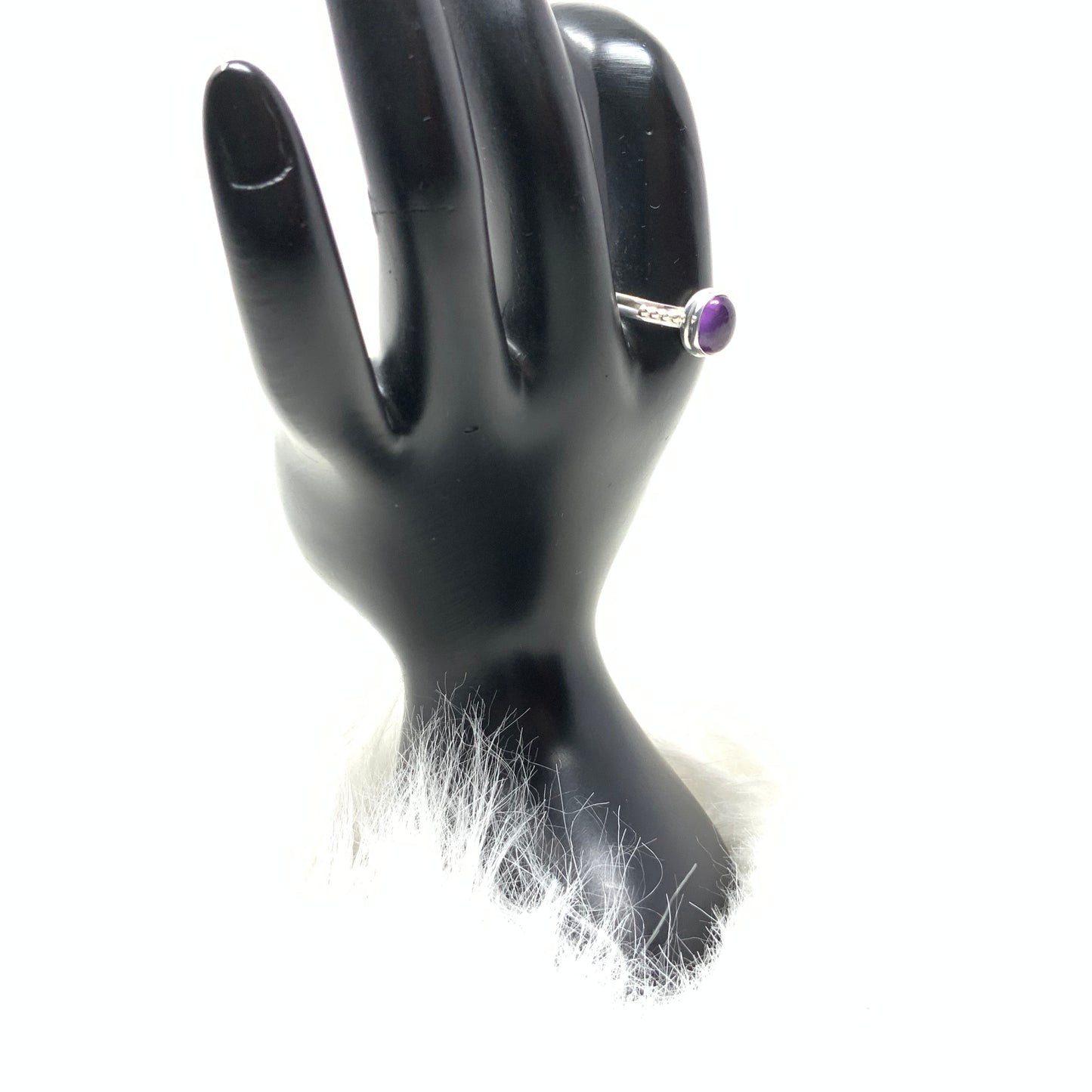 Small Polished Amethyst Ring, size 10
