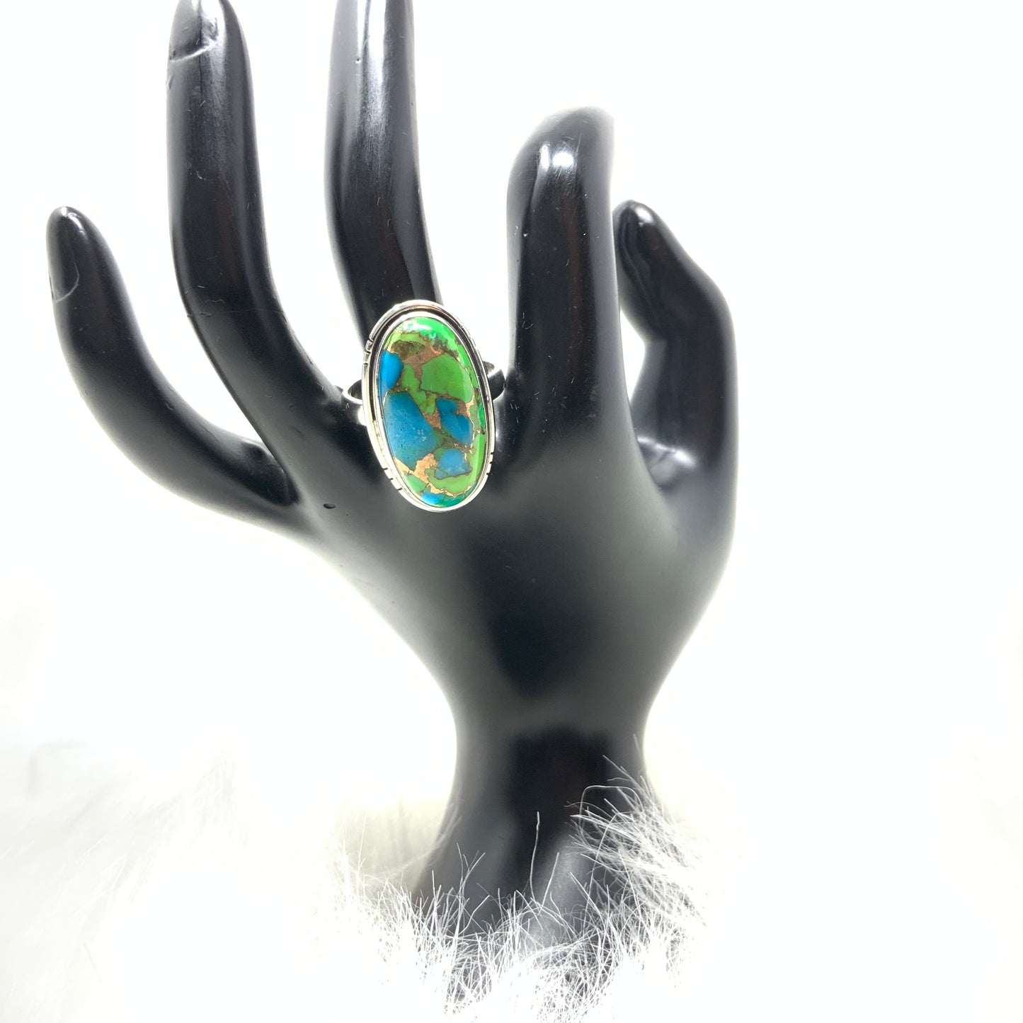 Green Mojave Turquoise Ring, size 11