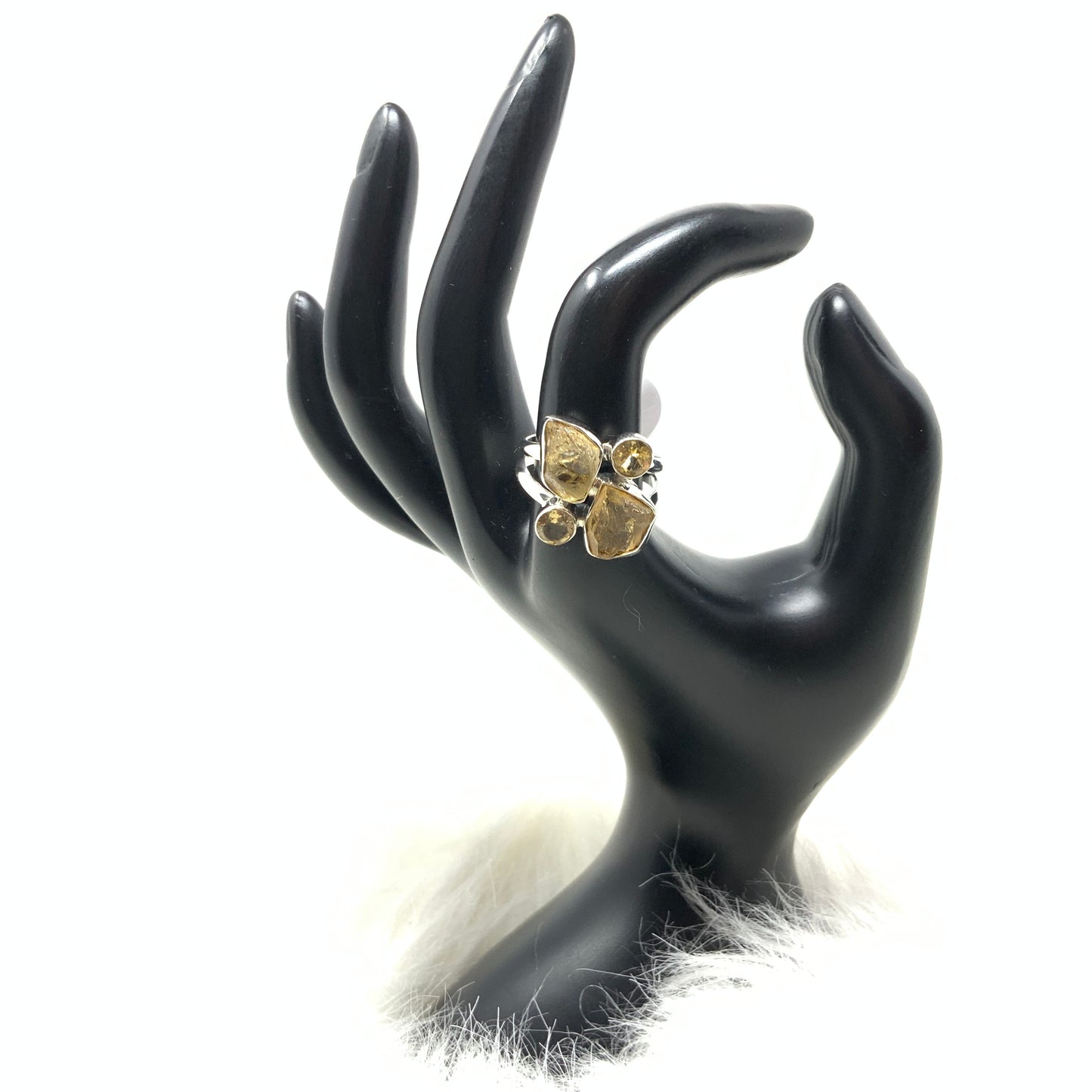 Multistone Citrine Ring, size 9