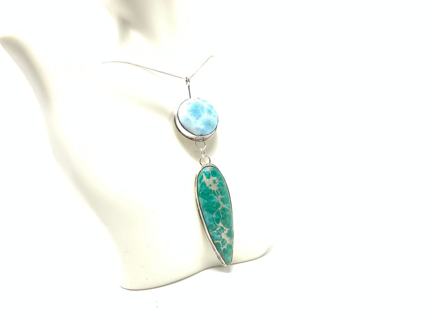 Larimar and Variquoise Pendant