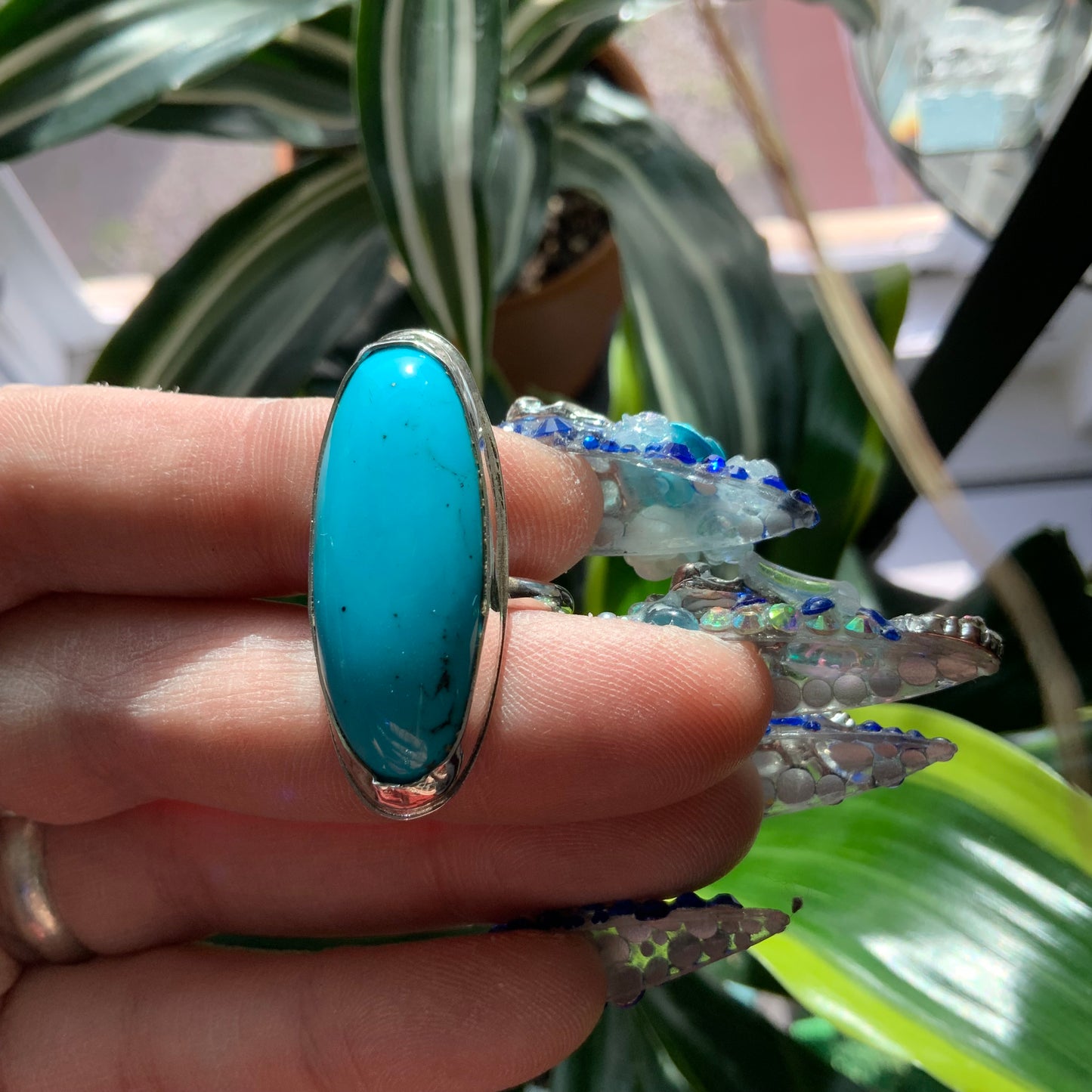 Nevada Blue Turquoise Ring, size 9