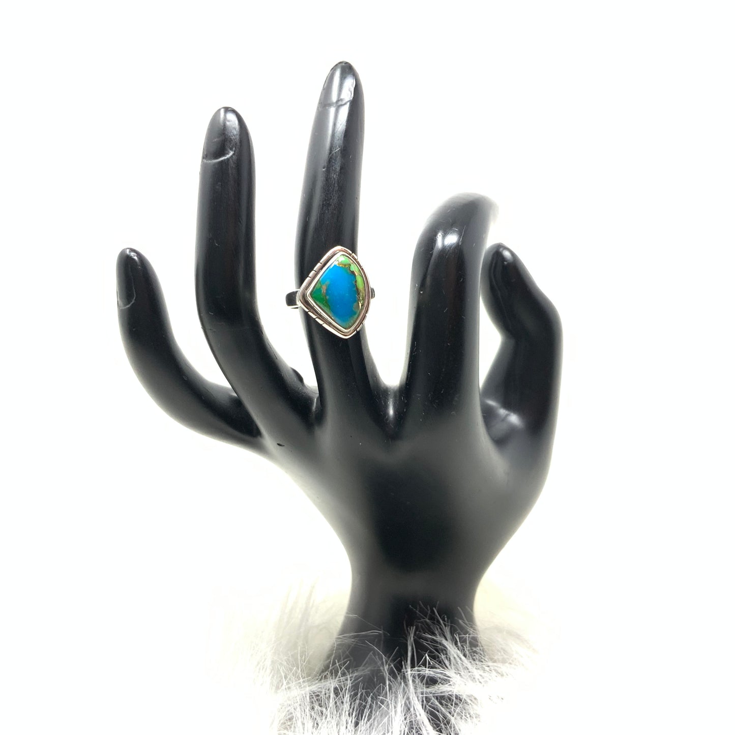 Green Mojave Turquoise Ring, size 6