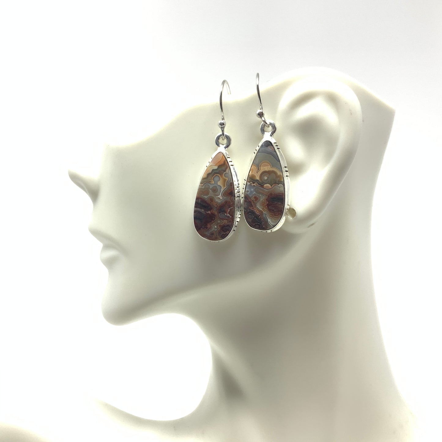 Crazy Lace Agate Earrings