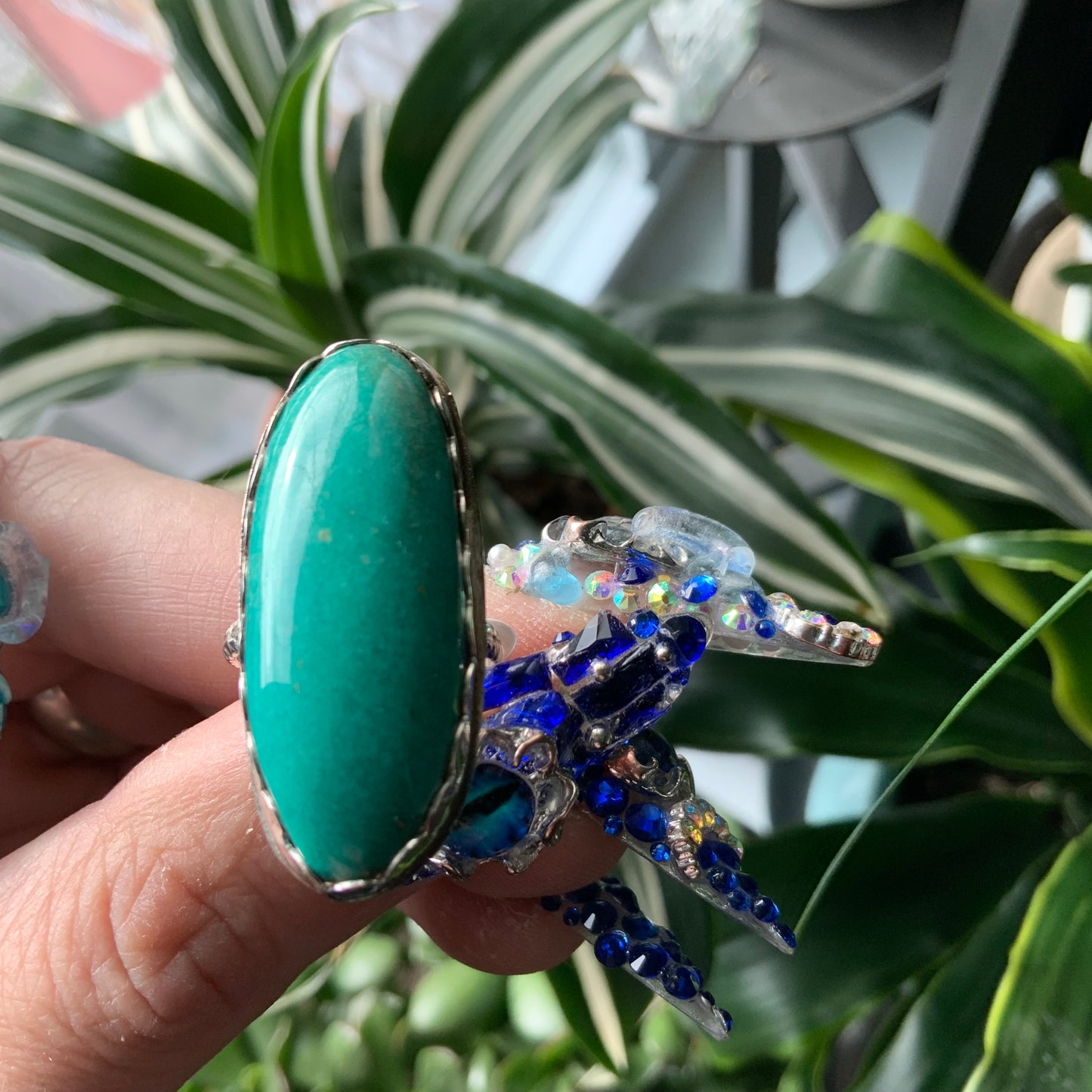 Green Turquoise Ring, size 8