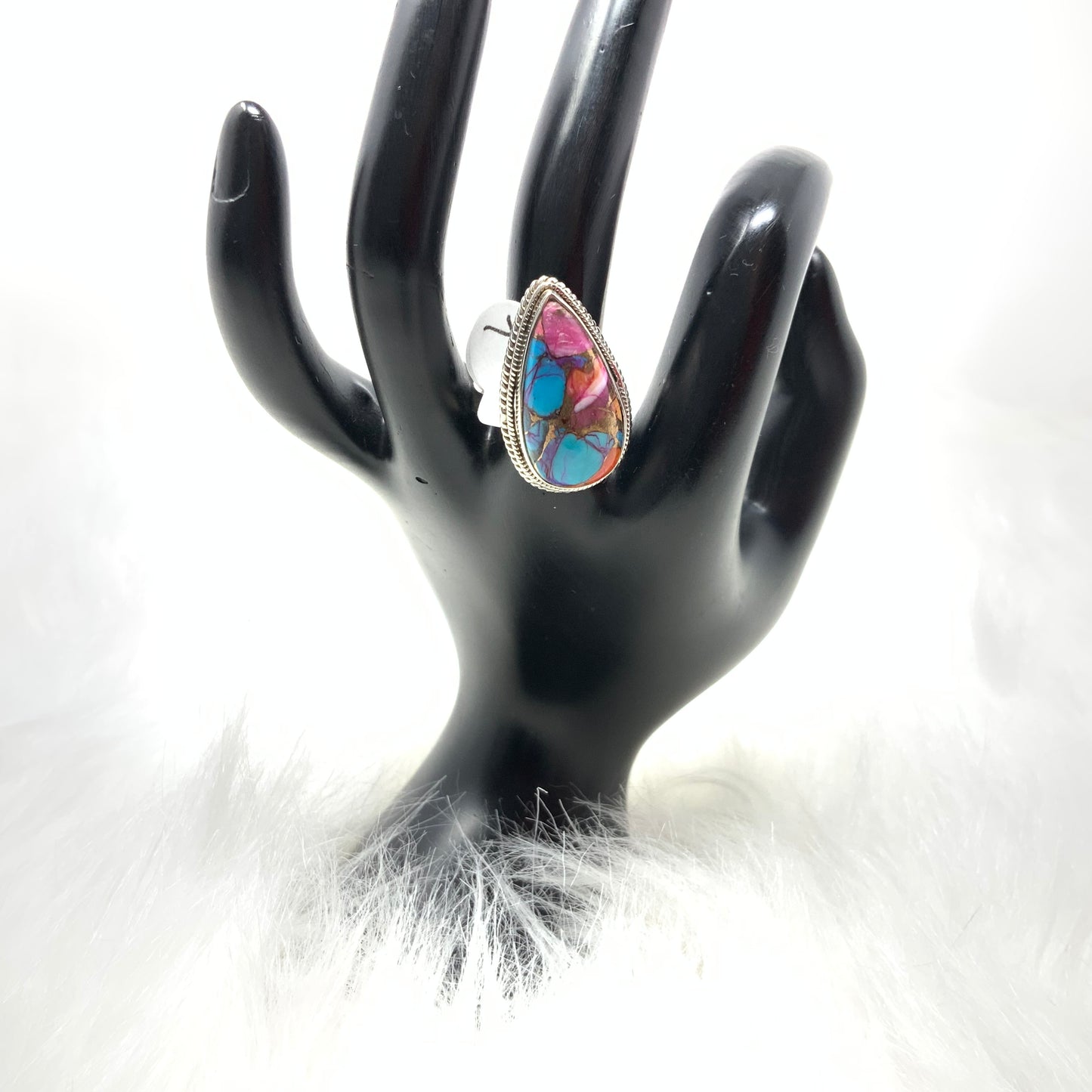 Rainbow Mojave Turquoise Ring, size 7
