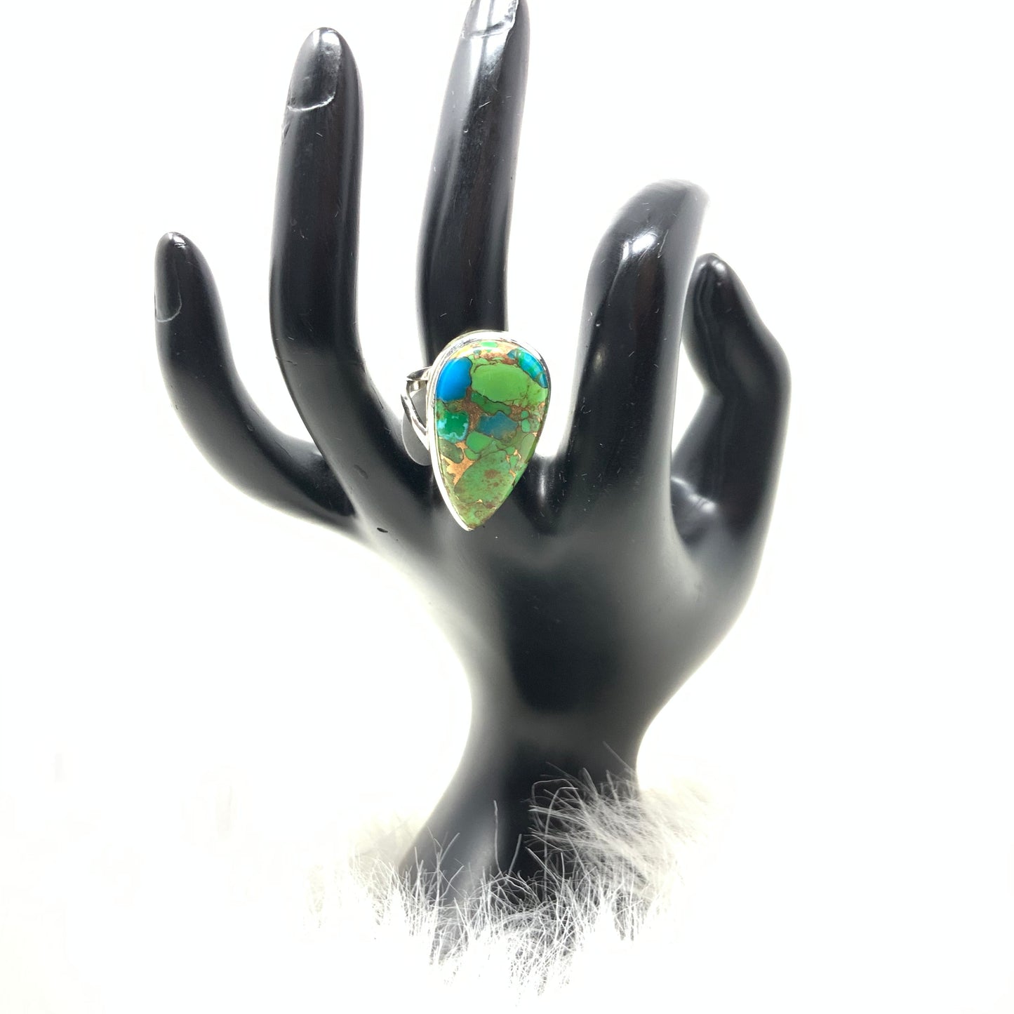 Green Mojave Turquoise Ring, size 8