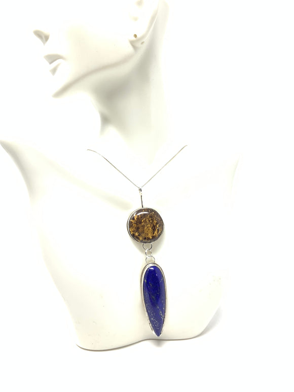 Gold Leaf and Lapis Lazuli Pendant