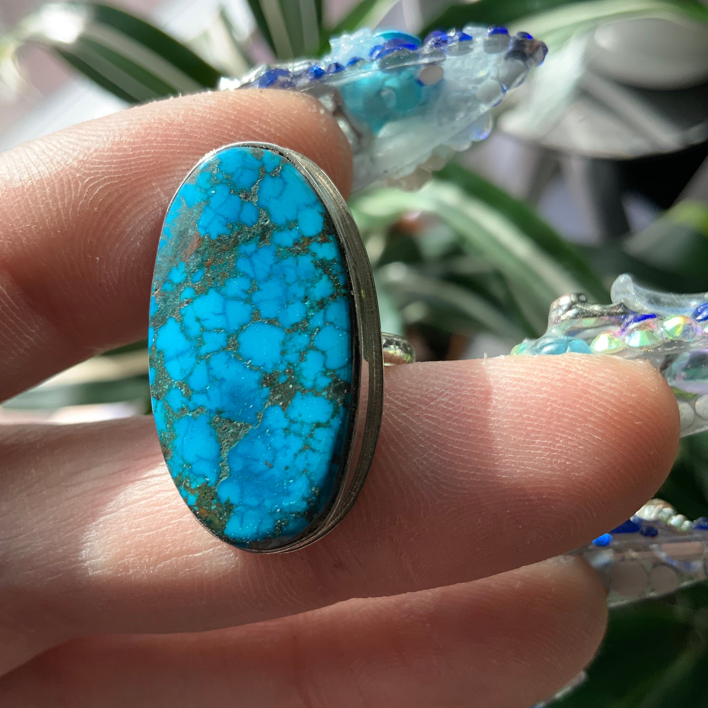 Kingman Turquoise Ring, size 7