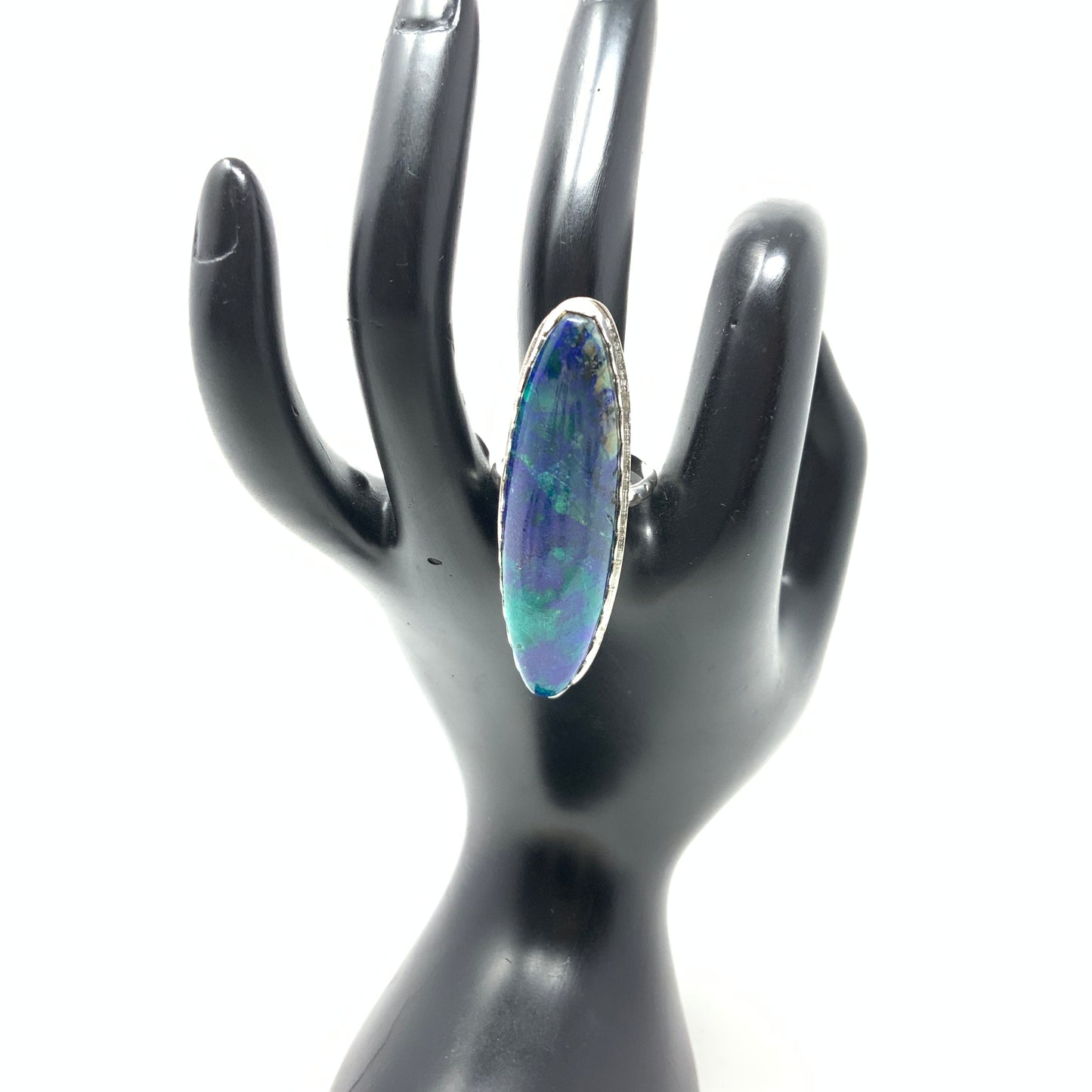 Azurite and Malachite Ring, size 8