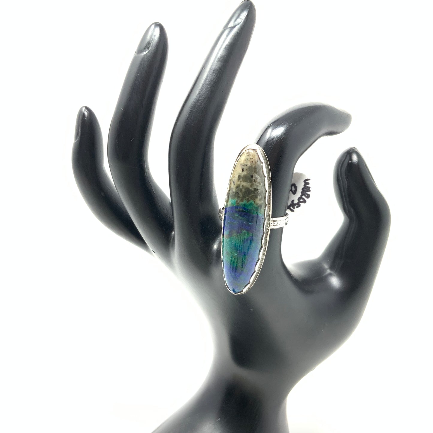Azurite and Malachite Ring, size 8