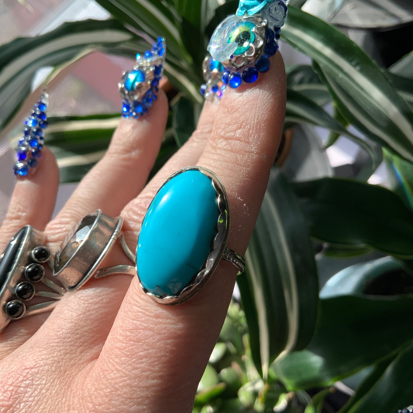 Nevada Blue Turquoise Ring, size 10