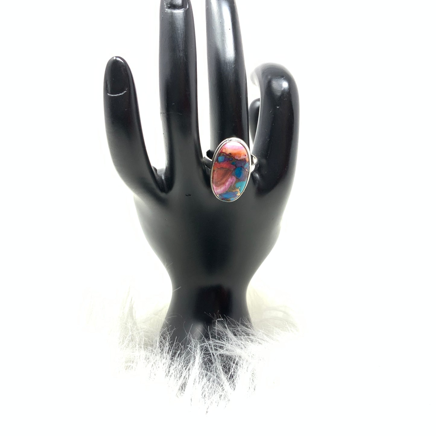 Rainbow Mojave Turquoise Ring, size 9