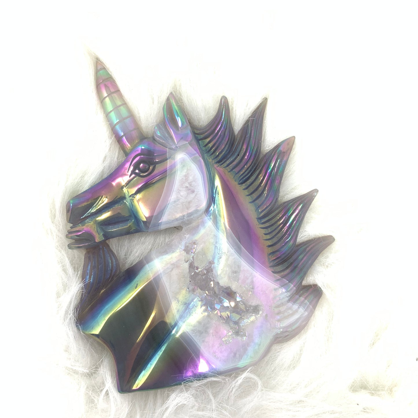 Druzy Agate Unicorn Head