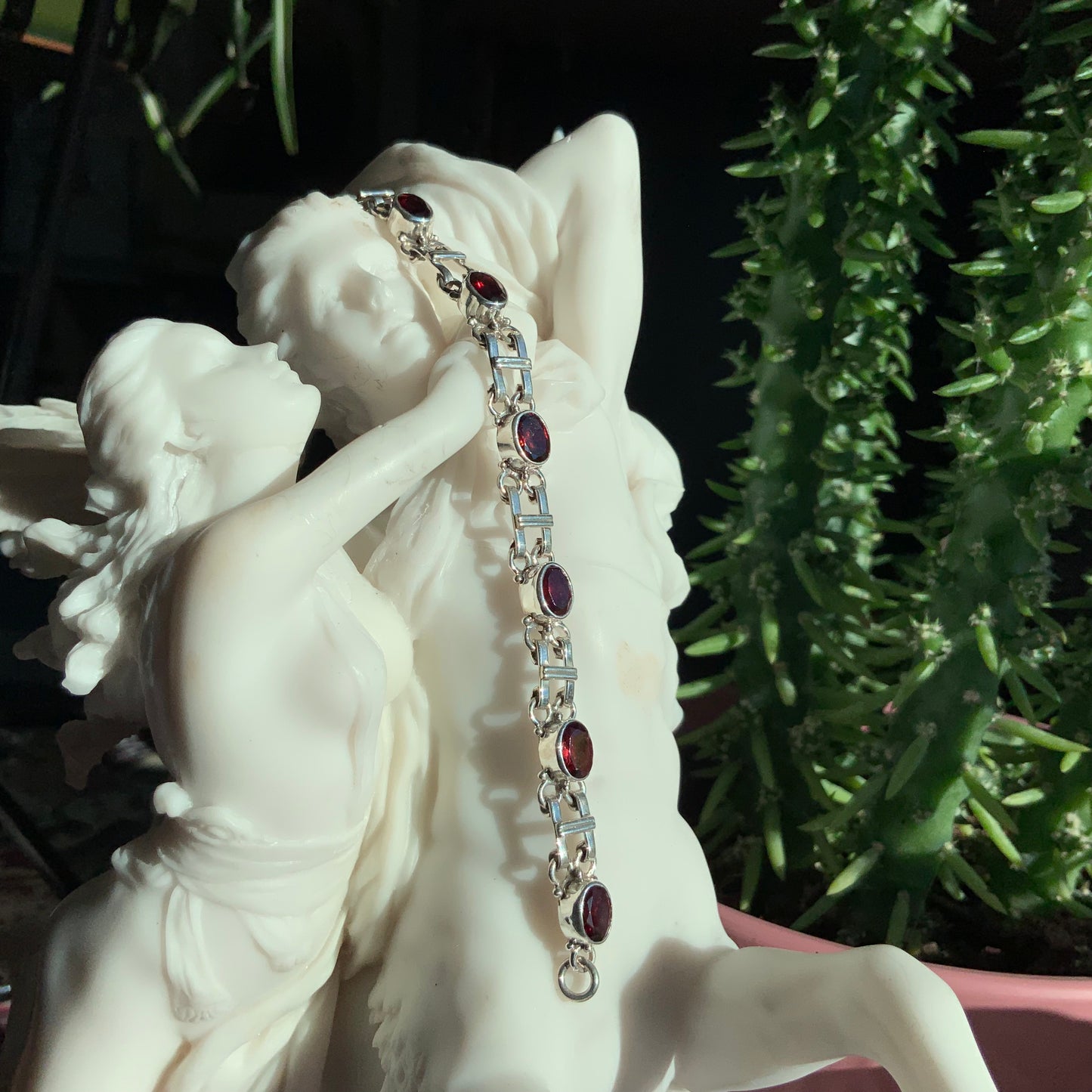 Garnet Tennis Bracelet