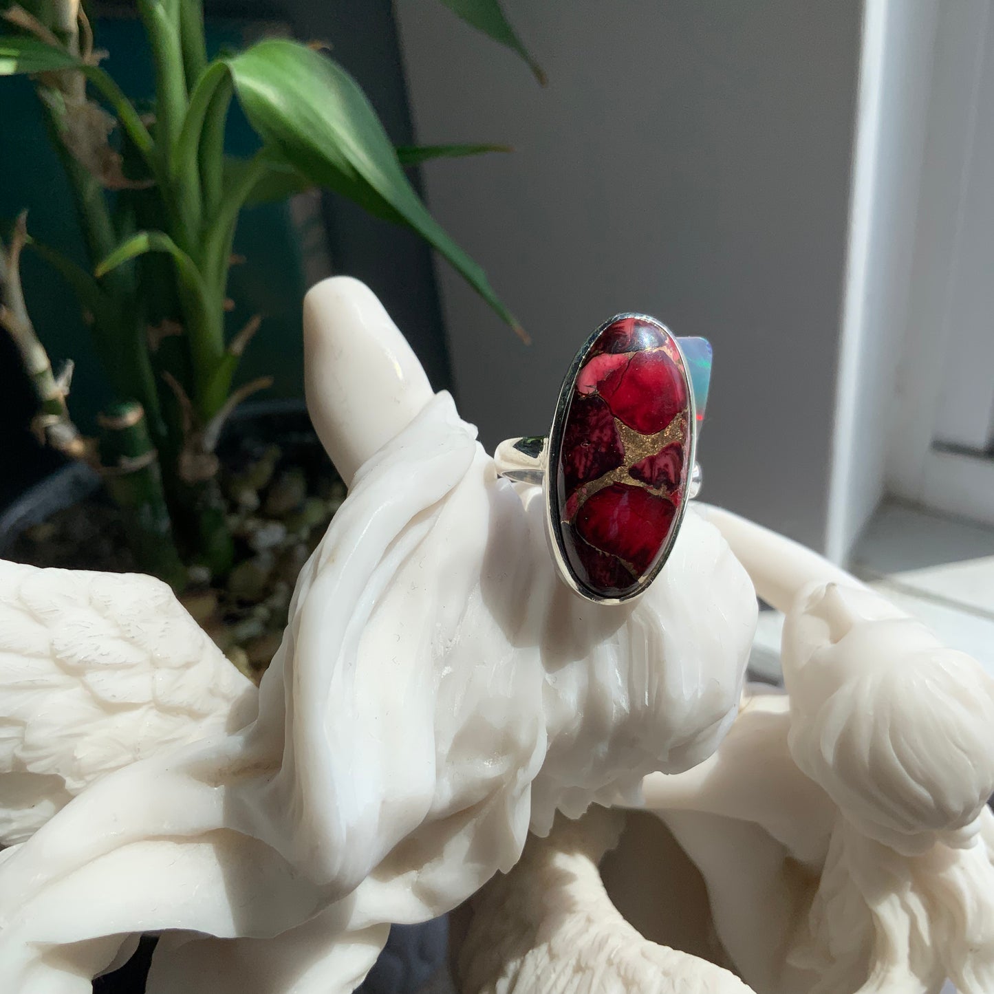 Red Mojave Turquoise Ring, size 9