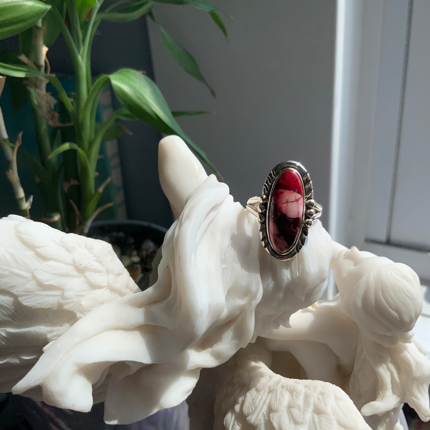 Red Mojave Turquoise Ring, size 8