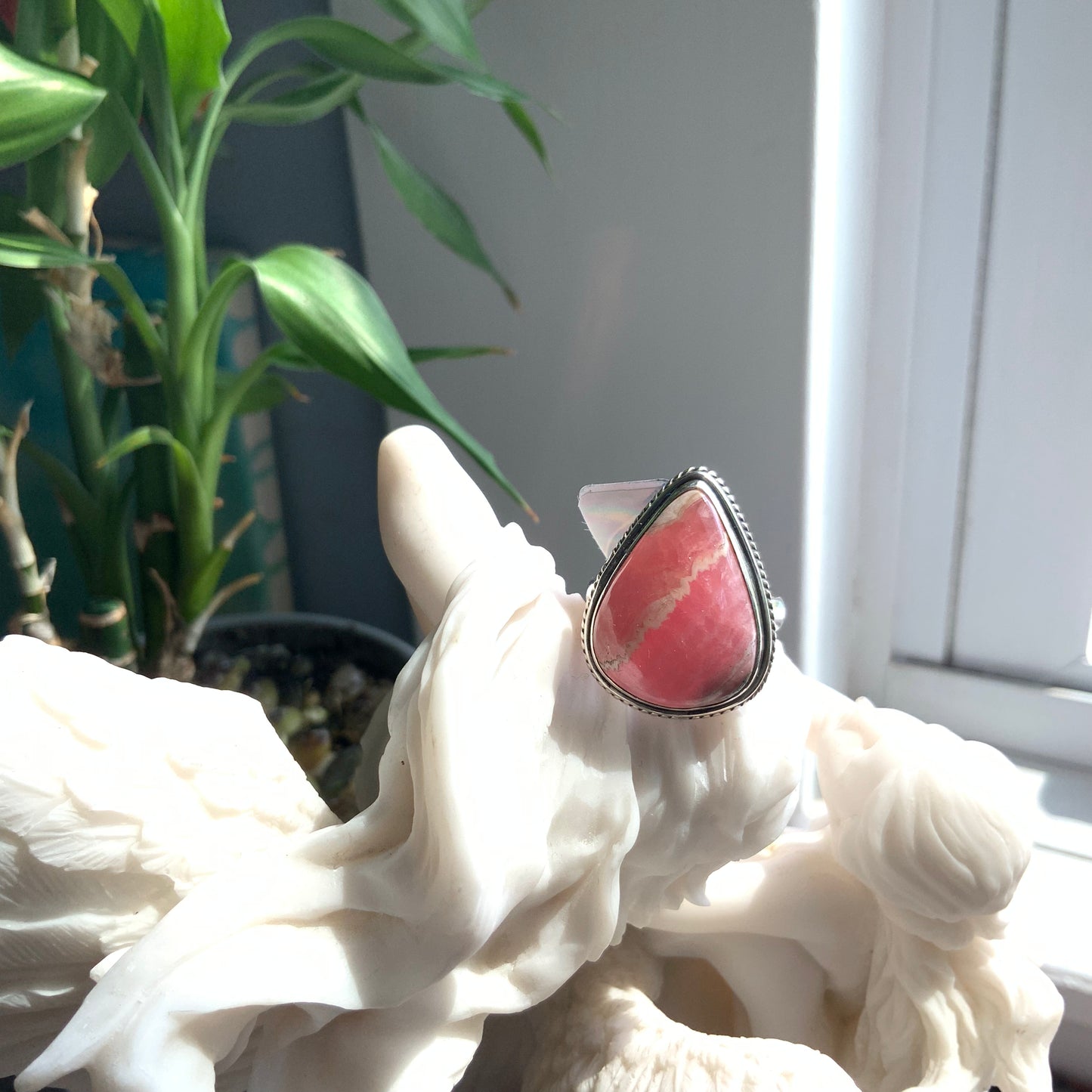 Rhodochrosite Ring, size 9