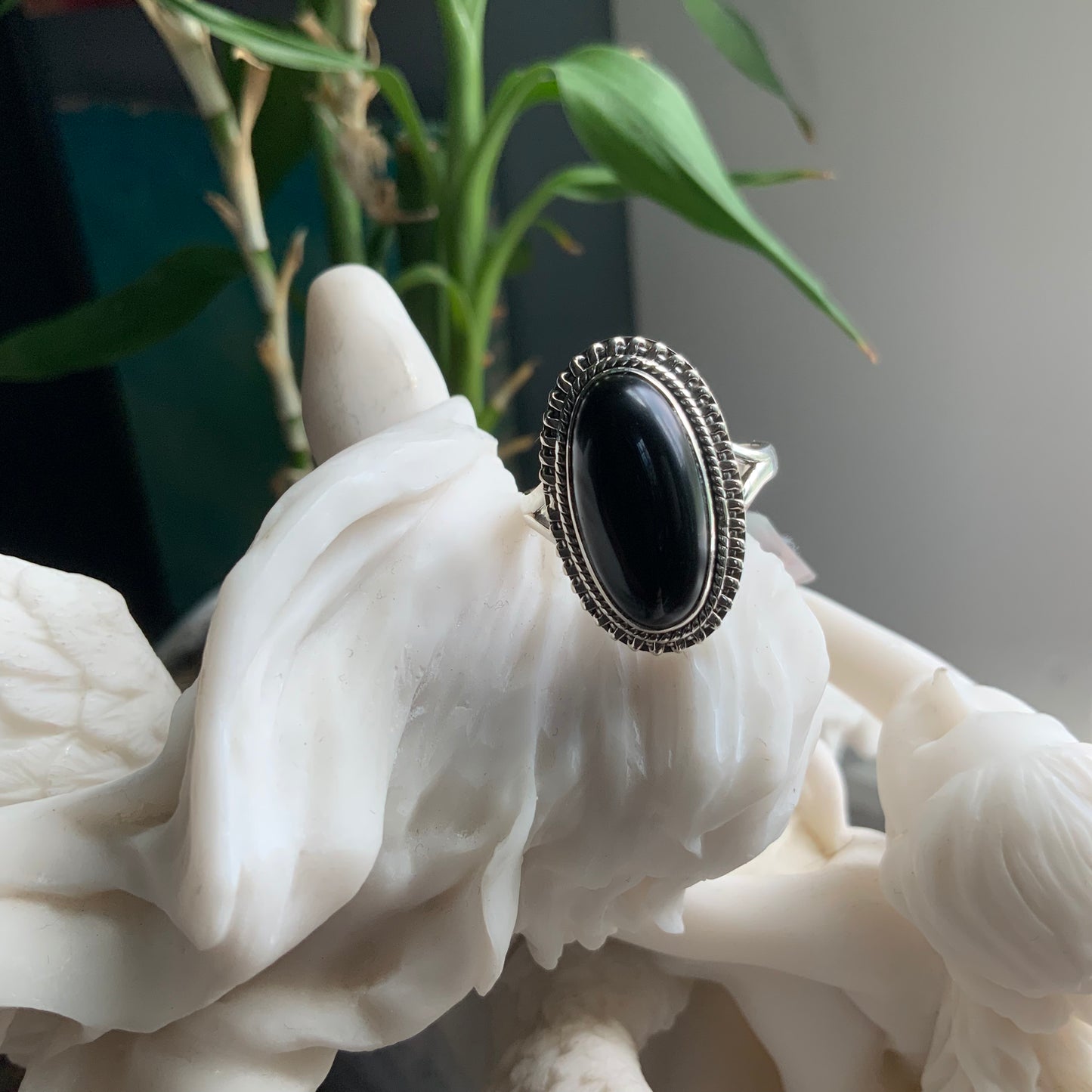 Black Onyx Ring, size 8