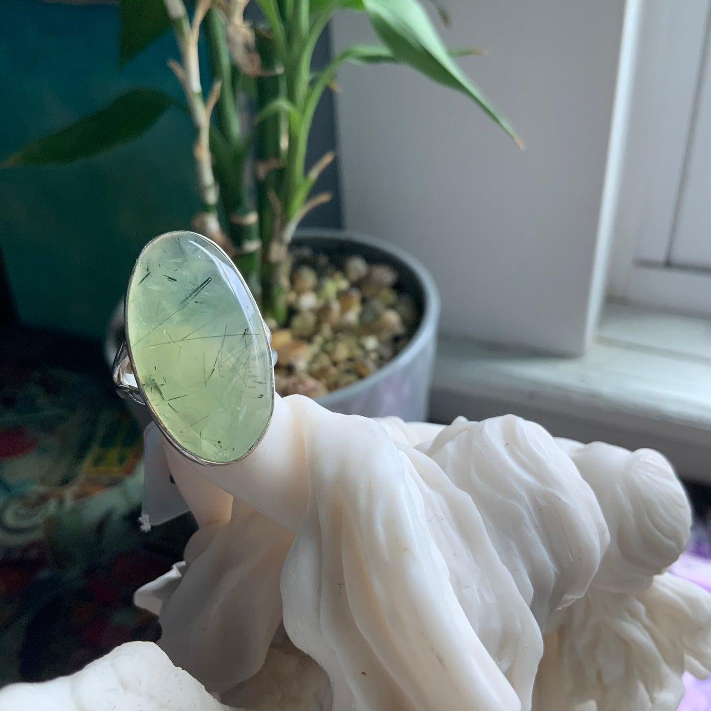 Prehnite Ring, size 8