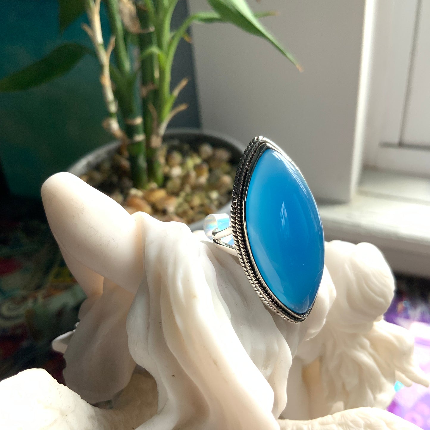 Blue Chalcedony Ring, size 7