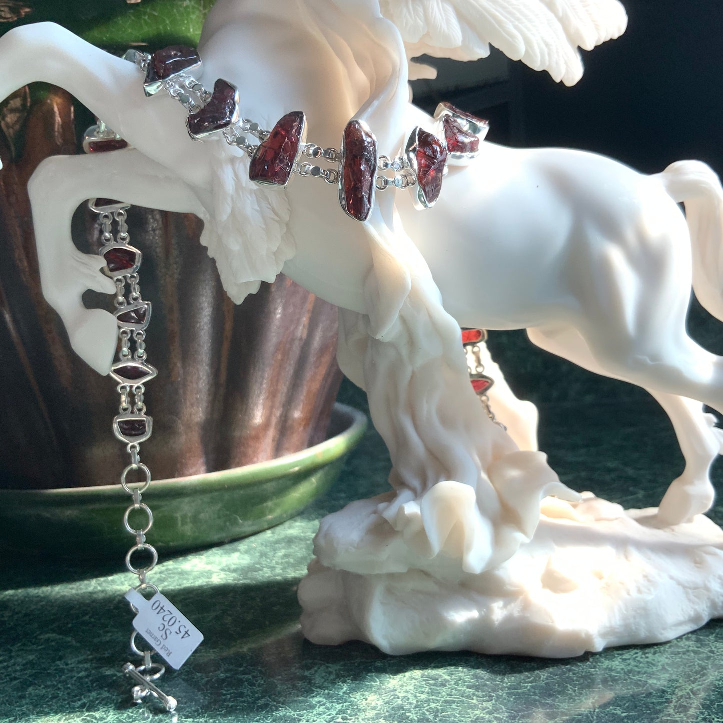 Natural Garnet Collar and Earrings Set