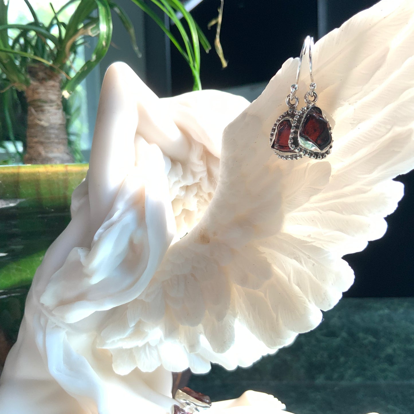 Natural Garnet Collar and Earrings Set