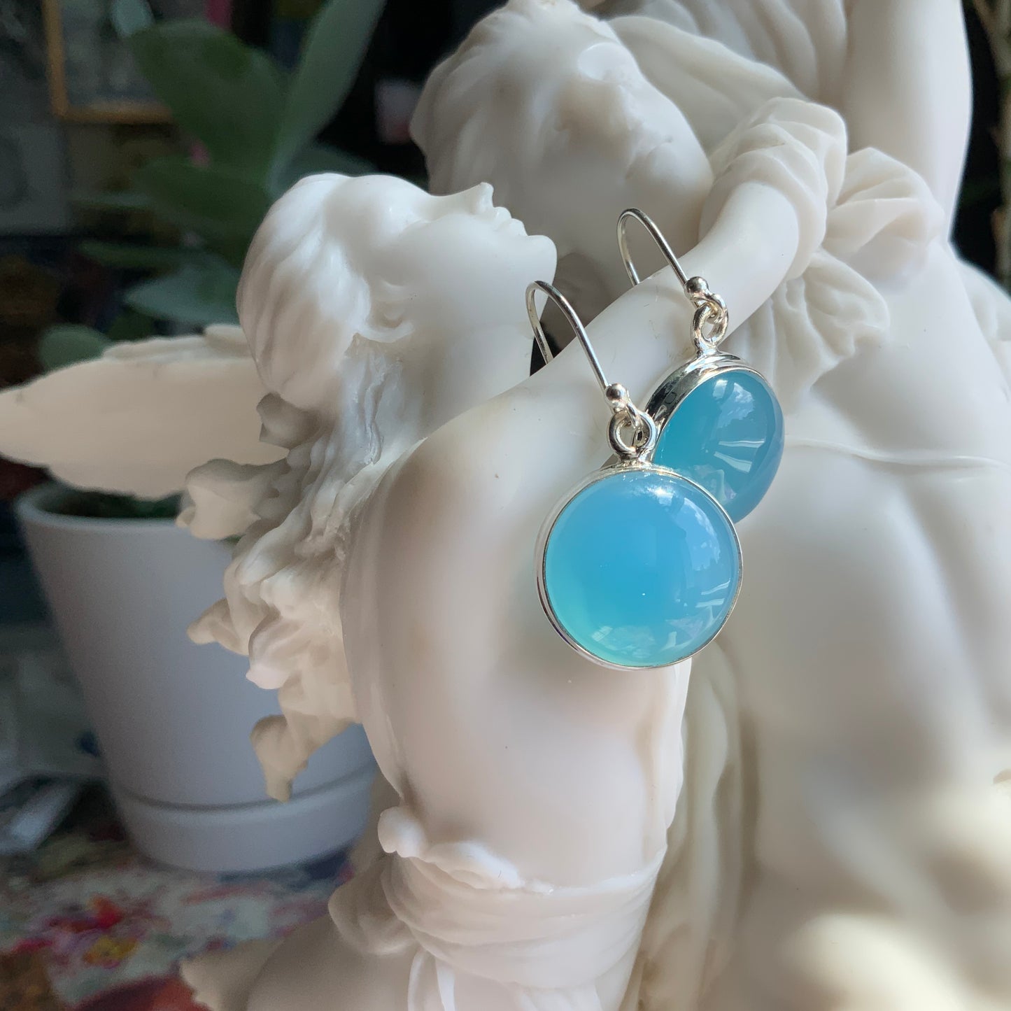 Blue Chalcedony Earrings