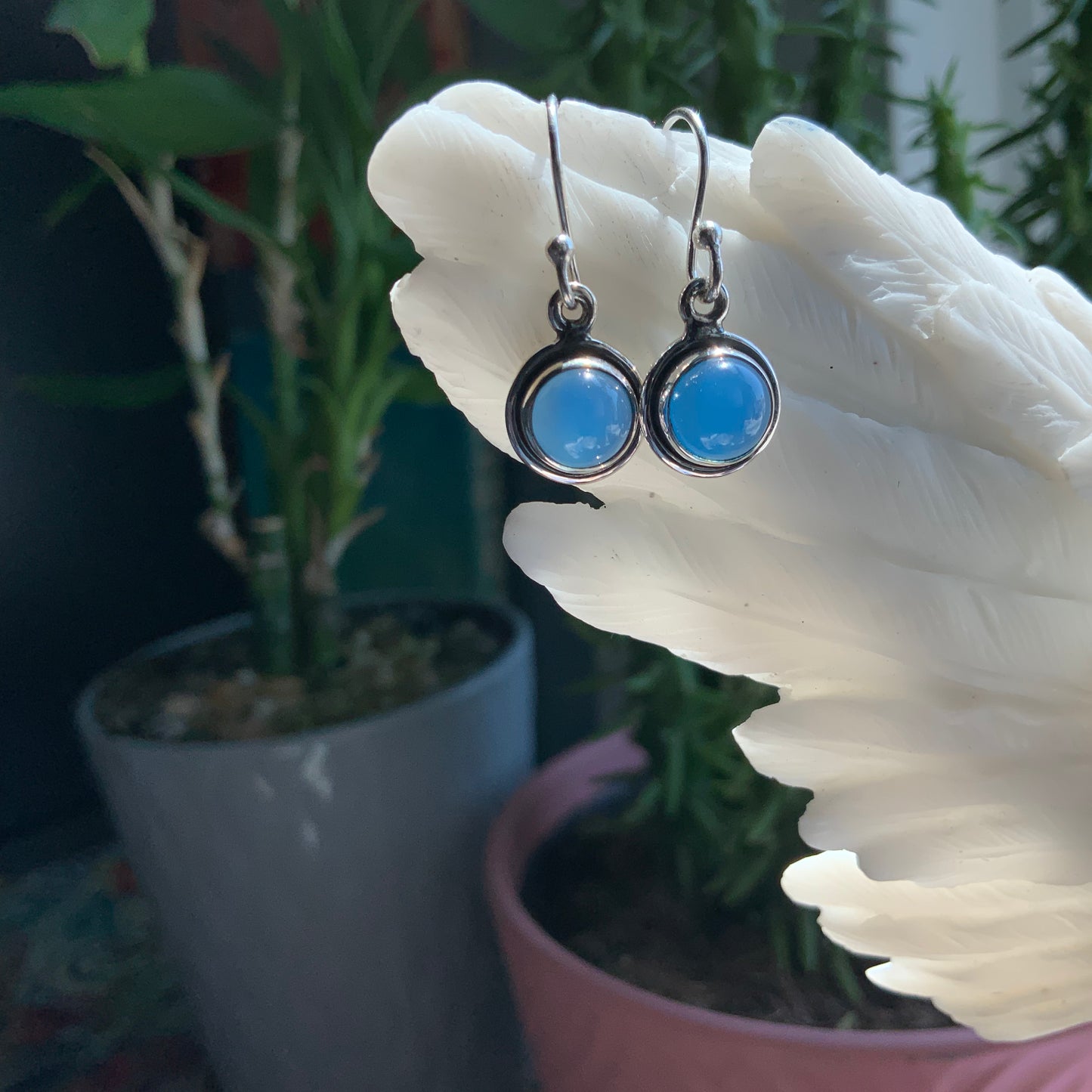 Blue Chalcedony Earrings