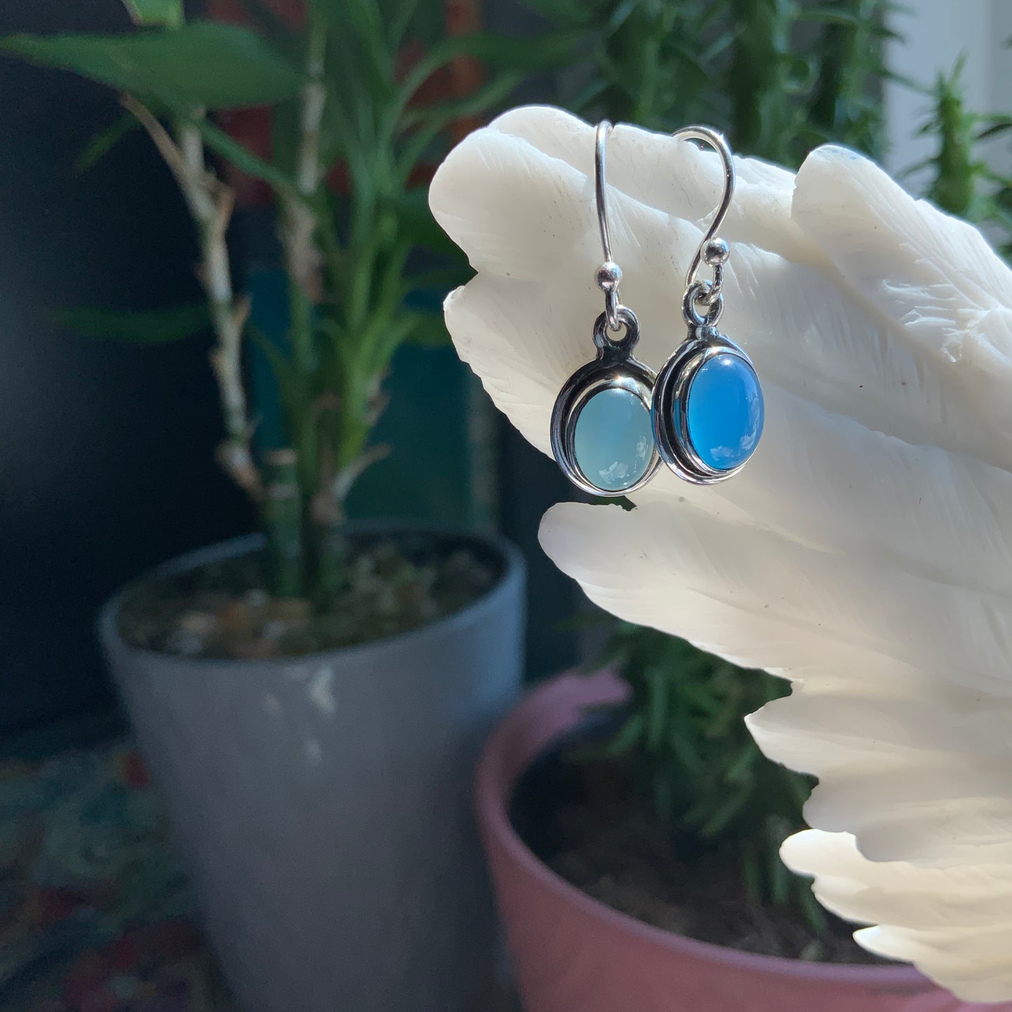 Blue Chalcedony Earrings