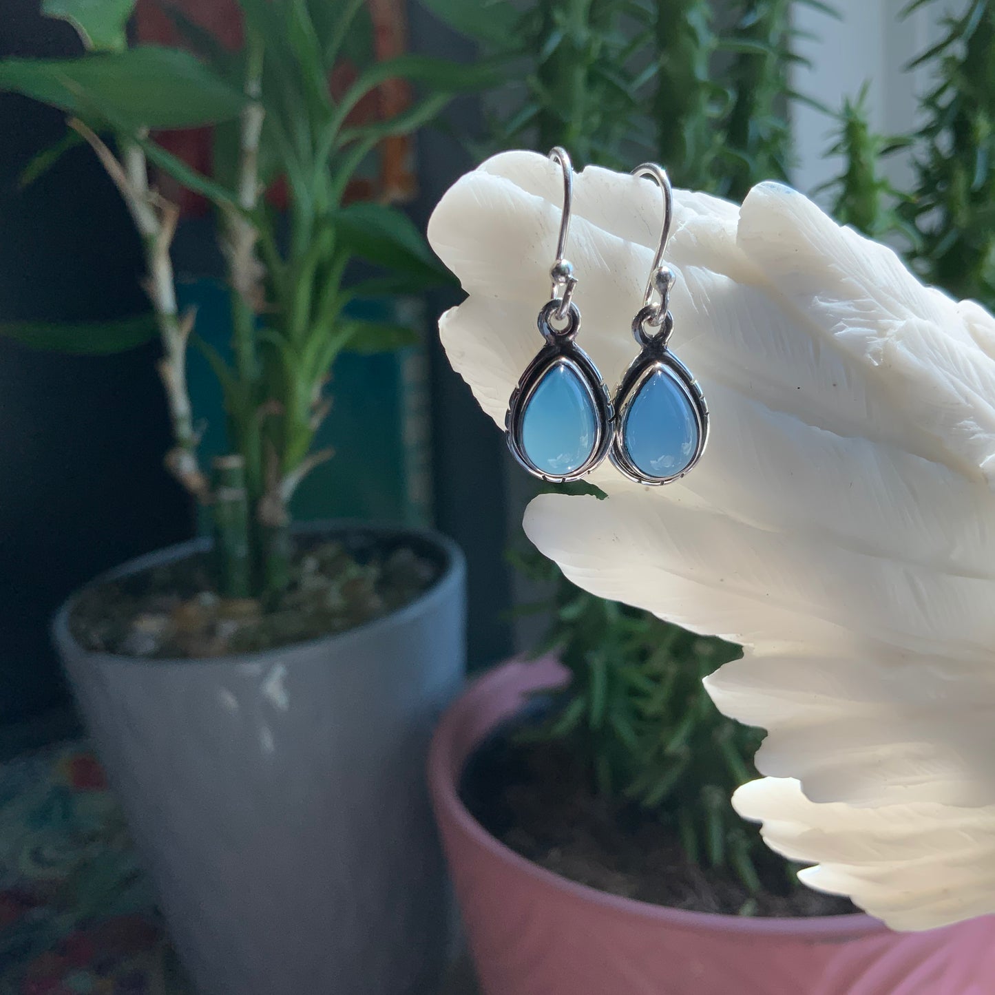 Blue Chalcedony Earrings