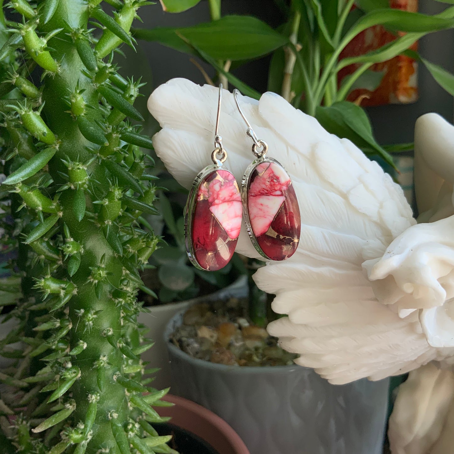 Red Mojave Turquoise Earrings
