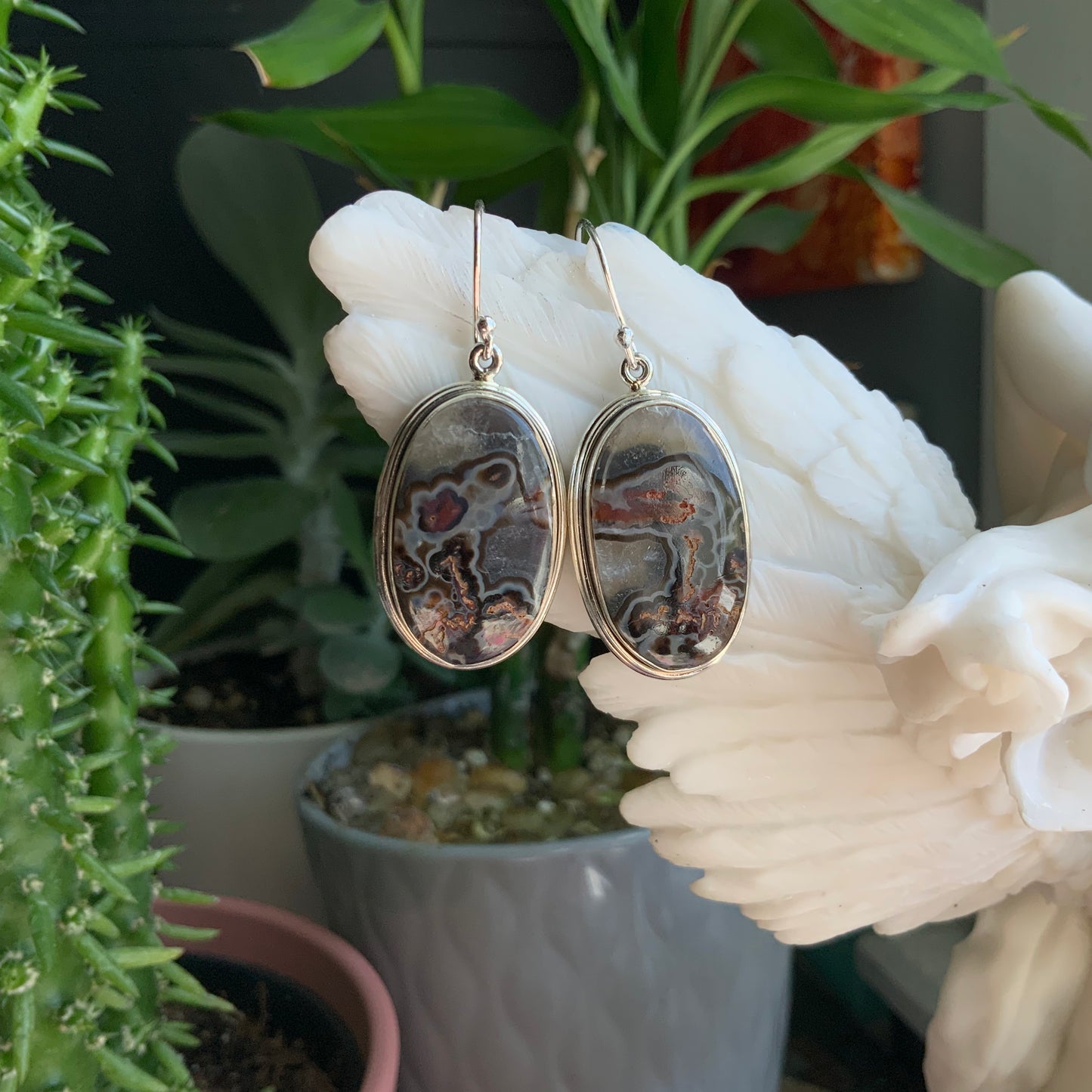 Crazy Lace Agate Earrings