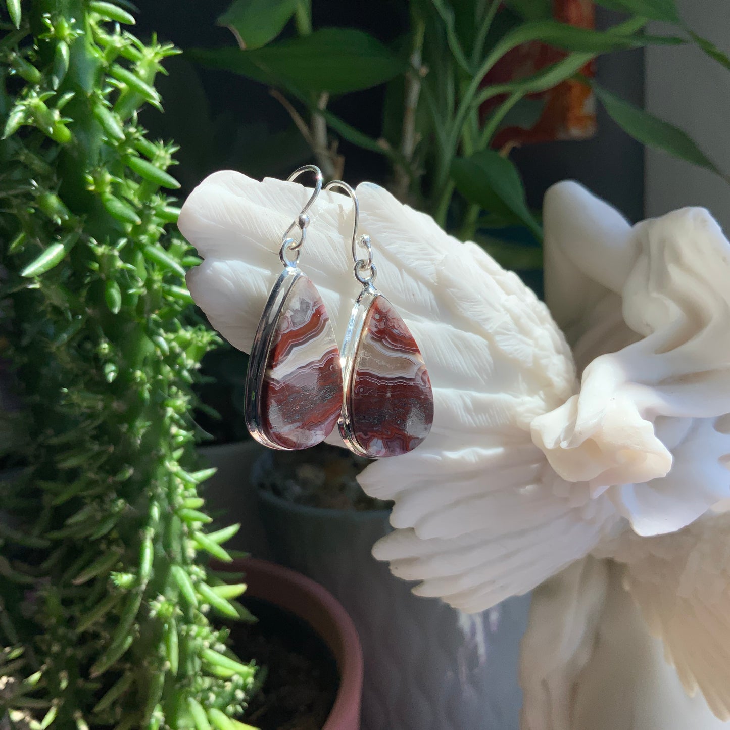 Crazy Lace Agate Earrings