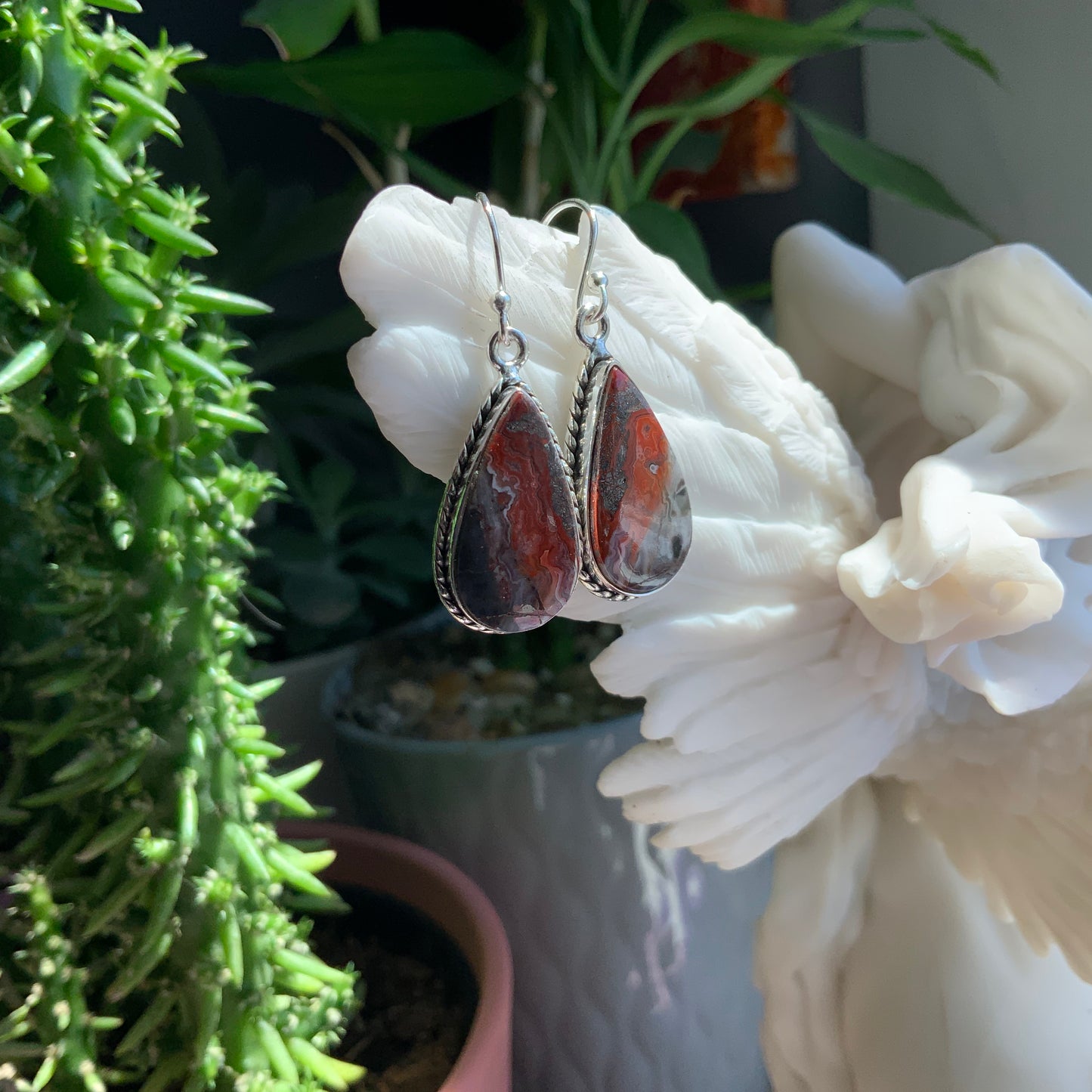 Crazy Lace Agate Earrings