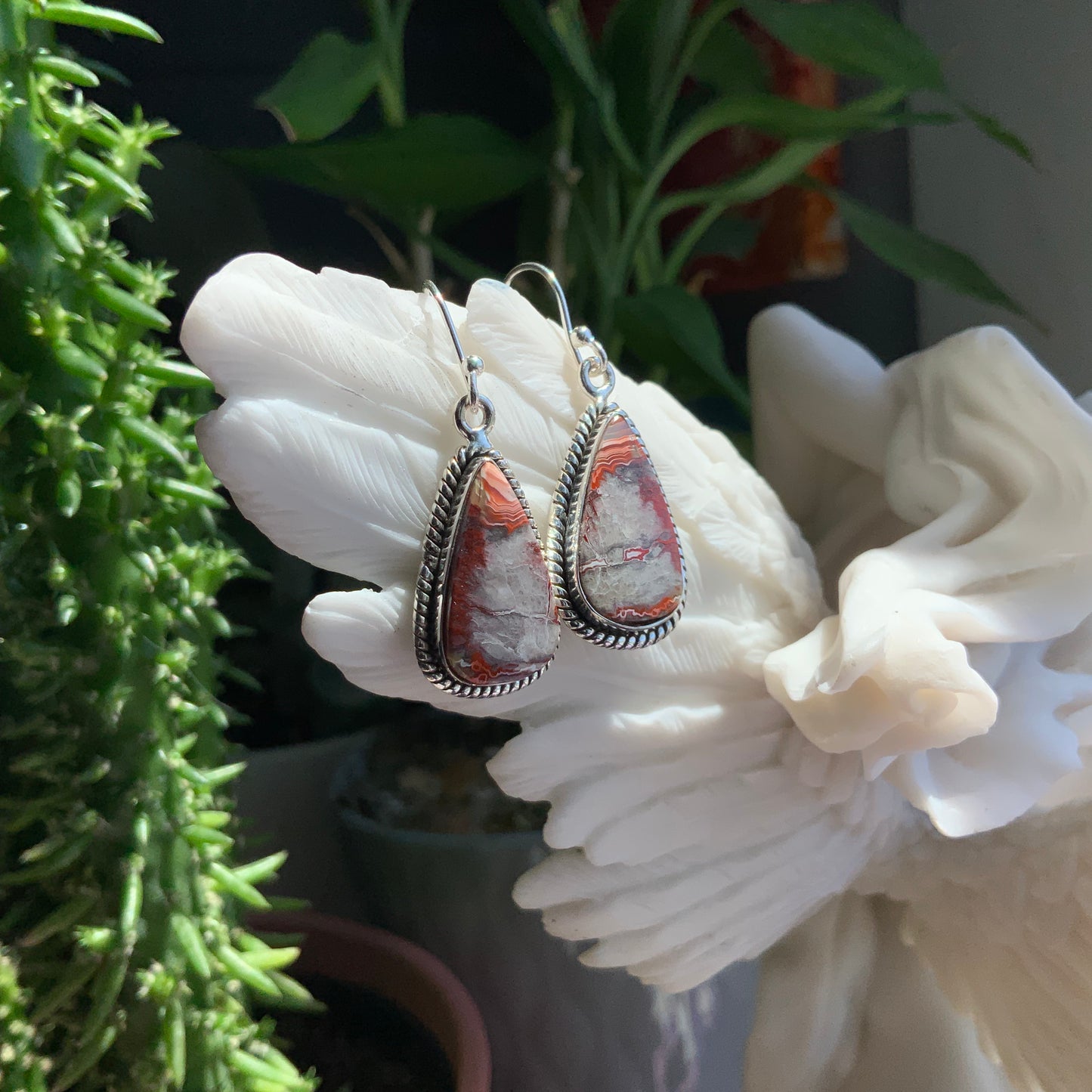 Crazy Lace Agate Earrings