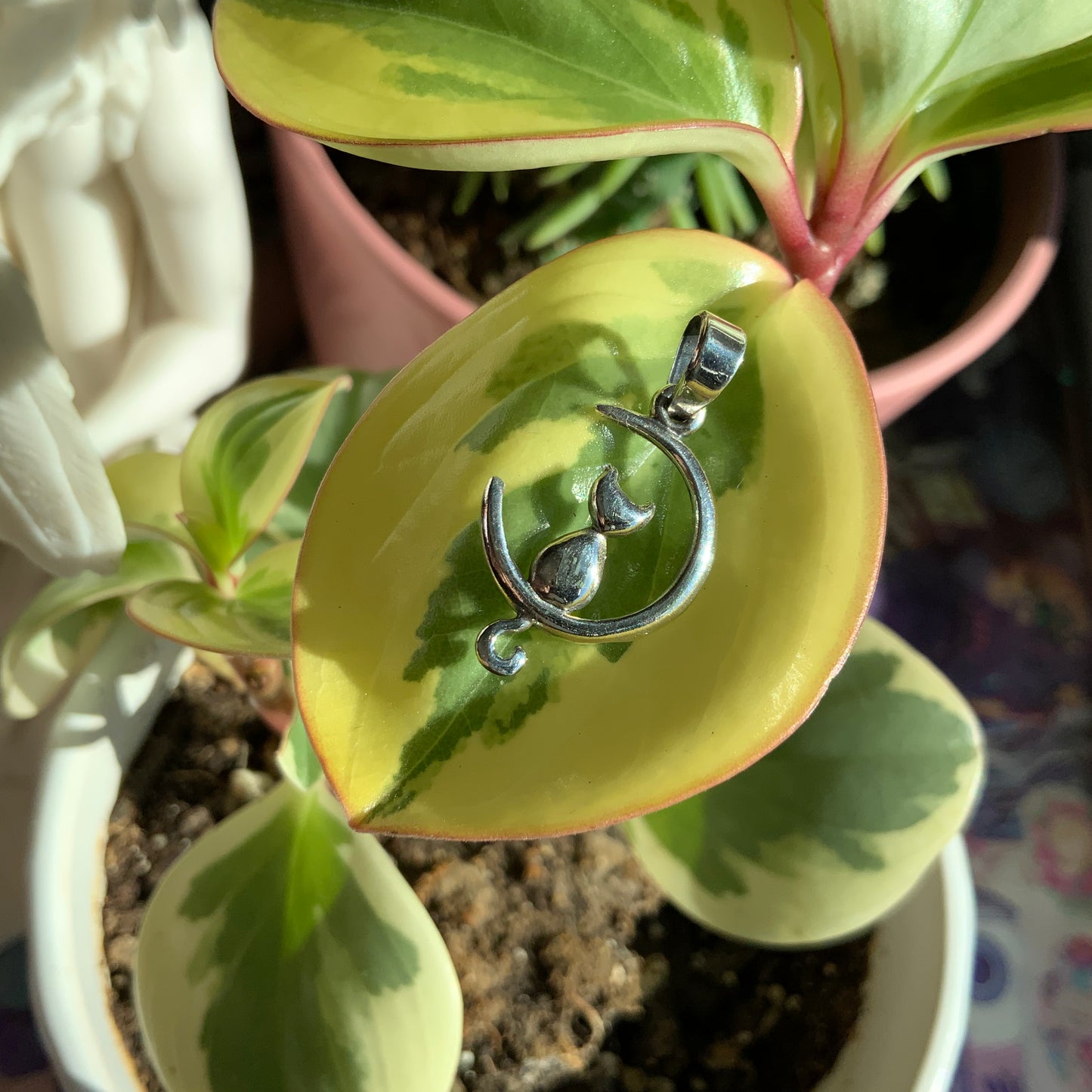 Cat and Moon Pendant