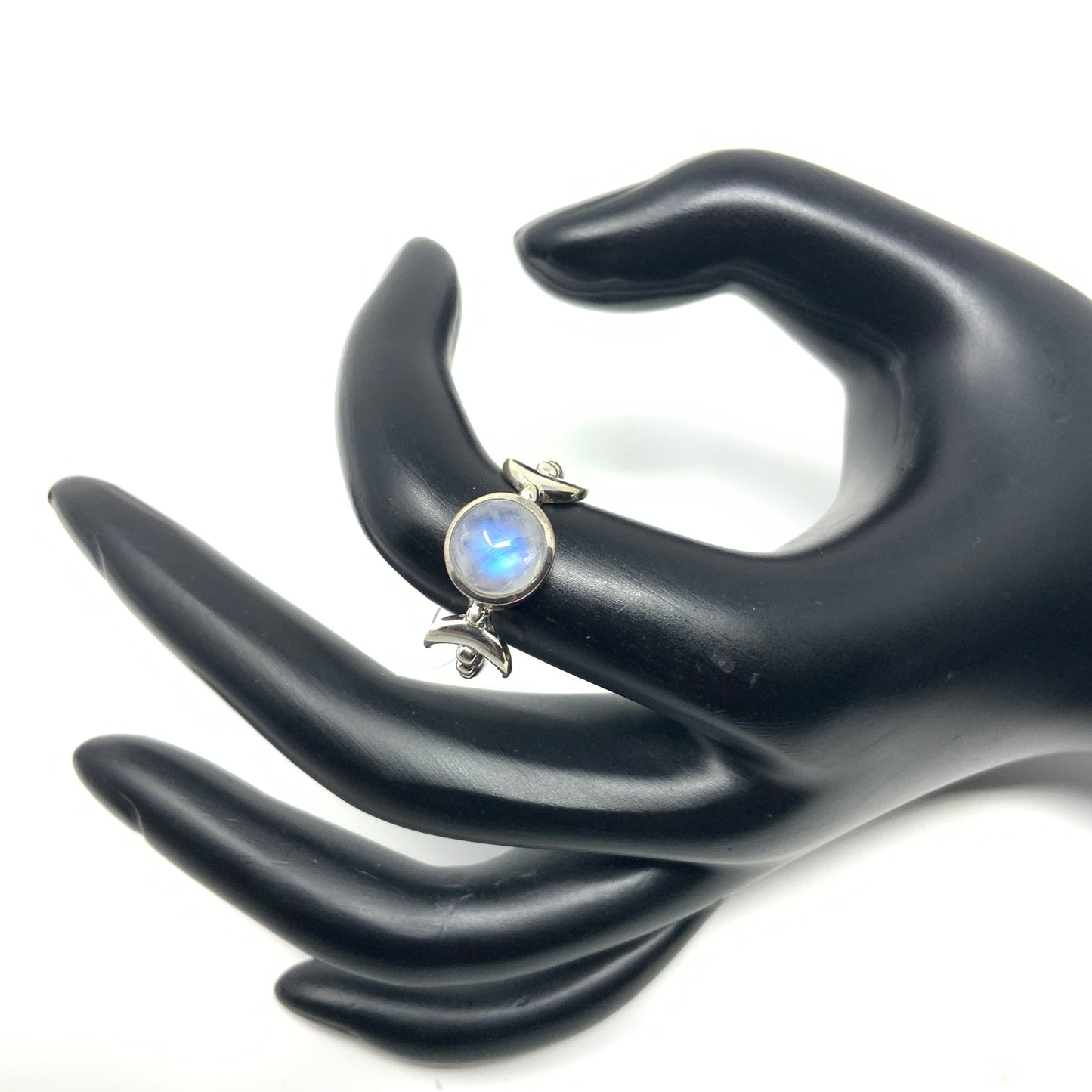 Moonstone Moon Ring, size 6