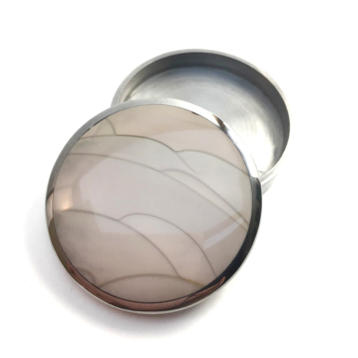 Willow Creek Jasper and Stainless Steel Pillbox