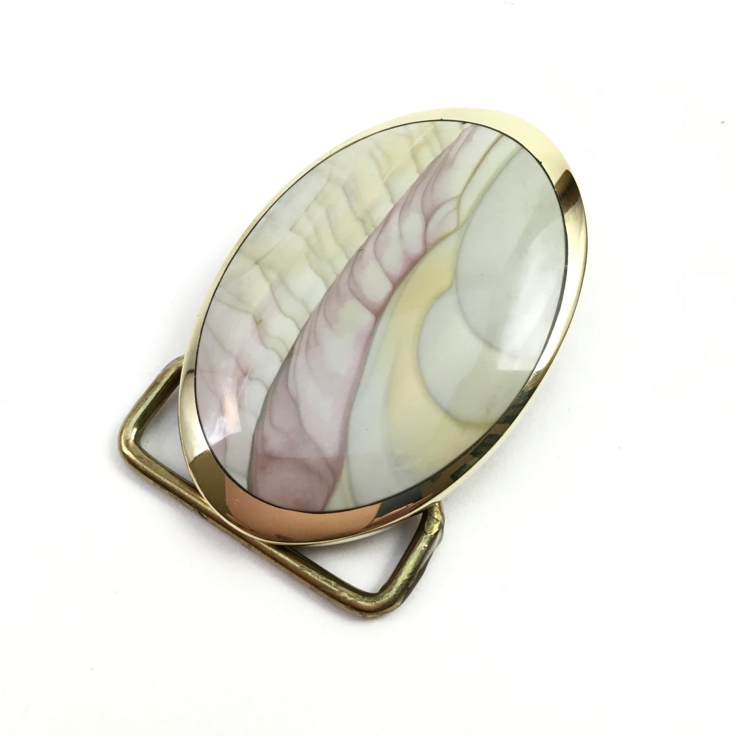 Jasper and Cast Brass Belt Buckle