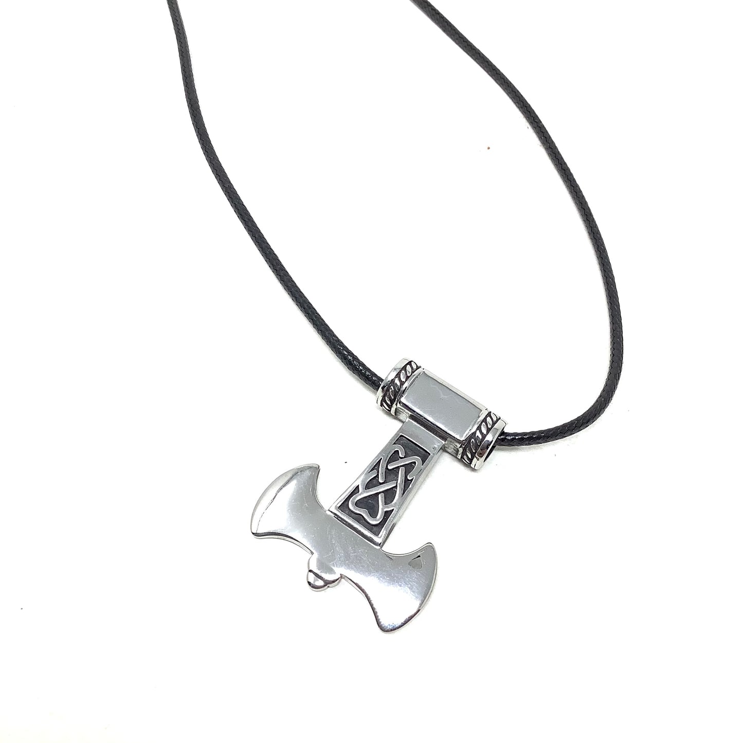 Stainless Steel Pendant on Leather Cord