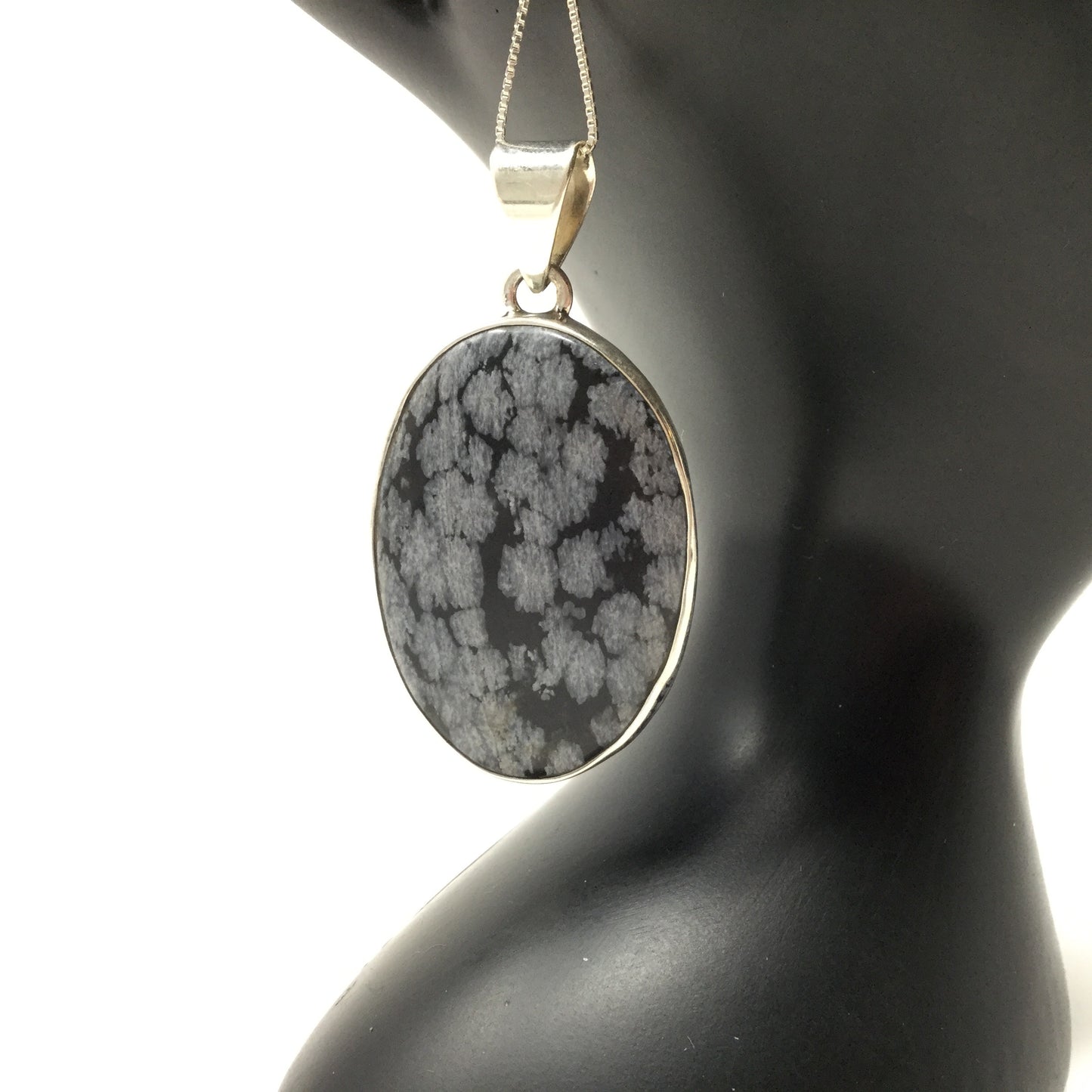 Snowflake Obsidian Pendant