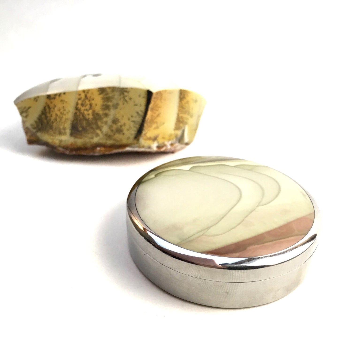 Willow Creek Jasper and Stainless Steel Pillbox